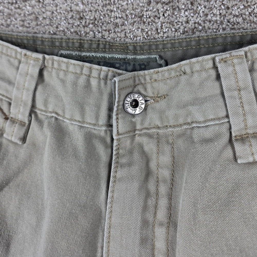 Vtg Levis SilverTab Trooper Cargo Pants Mens 32x28 Khaki Tan Baggy Y2K Tactical - Picture 5 of 11